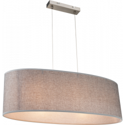 Hanglamp textiel lampenkap grijs E27 stoffen kap voor boven eettafel