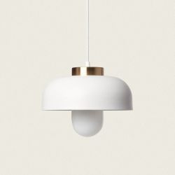 Hanglamp wit modern met goud en E27 fitting 
