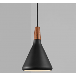Hanglamp zwart en hout met E27 fitting 'Nori 18' DFTP 