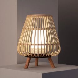 Oplaadbare tafellamp hout 