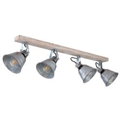 Plafondlamp hout industrieel zilver e14 fitting modern