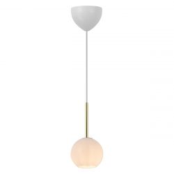 Hanglamp messing & opaalglas E14 fitting 'Nordlux Franca 13'