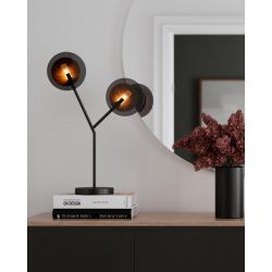 Kleine zwarte tafellamp met G9 fittingen en schakelaar By Rydens Turno