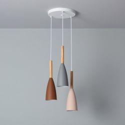 Hanglamp hout meerdere kleuren e14 fitting