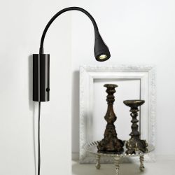 Hotelverlichting wandlamp led lamp zwart met schakelaar led lamp