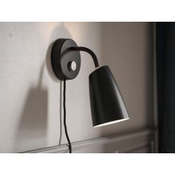 Nordlux sway zwart modern wandlamp bed