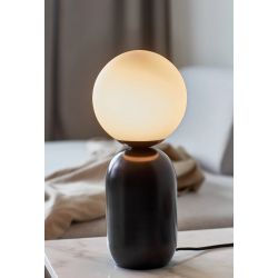 Nordlux notti tafellamp zwart e14 fitting schakelaar opaalglas designverlichting 5704924001802 2011035003 2100625