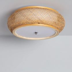 Plafondlamp gevlochten bamboe E27 fitting 400mm 'Louis'
