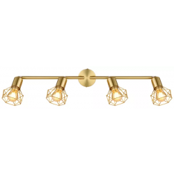 Plafondlamp goud met kooi kappen e14 fittingen verstelbaar globo lighting modern 