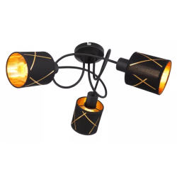 plafondlamp met zwart gouden kappen e14 fitting globo lighting modern 15431-3D 9007371402878 