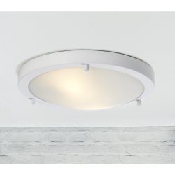 Badkamerlamp rond e27 fitting wit modern 