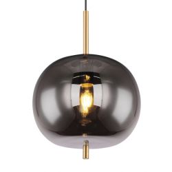 goud zwart rookglas hanglamp e27 fitting