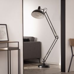 Staande lamp zwart e27 modern verstelbaar led lamp