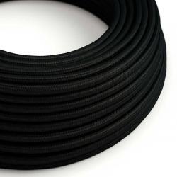 Strijkijzersnoer zwart 3 aderige kabel strijkijzersnoer zwart modern stoffen snoer