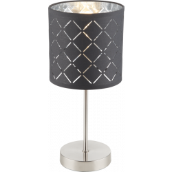 Kleine tafellamp nikkel zwart zilver globo lighting 15228T modern kidal