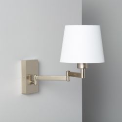wandlamp zilver en wit verstelbaar e27 fitting leeslamp slaapkamer