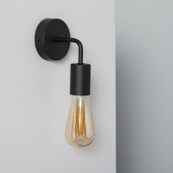 Wandlamp zwart e27 fitting hoek wandlamp