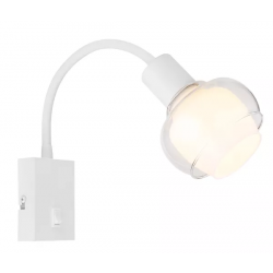 Wandlamp wit met e14 fitting schakelaar en stekker globo lighting tokki 54309WW 9007371446056 