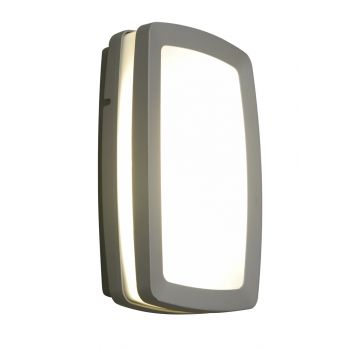 Buitenlamp voordeur 'Seine' E27 fitting opaal aluminium 300mm 