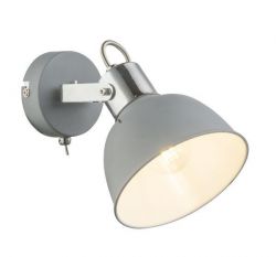 Wandlamp Grijs leeslamp met schakelaar grijs E14 fitting verstelbaar