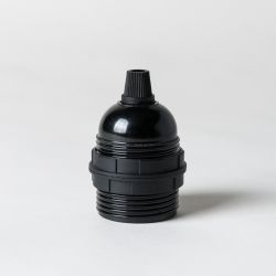 Bakeliet E27 fitting met schroefdraad zwart 40mm
