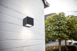 Moderne vierkante kubus wandlamp aluminium glas met ingebouwde LED lichtbron 