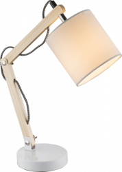 Bureaulamp hout stoffen kap modern verstelbaar