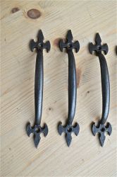 Lade greep hendel 'Gothic Fleur' set van 6 stuks vintage hendel metaal zwaar zwart 160mm