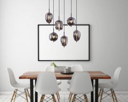 Hanglamp rookglas design voor boven eettafel