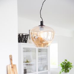 Hanglamp glas By rydens goud bellisimo e27 fitting
