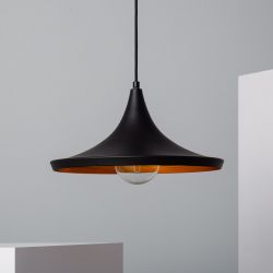 Hanglamp Atkin 1 zwart goud mat matte lamp plafondlamp eetkamerlamp designlamp design eetkamer 