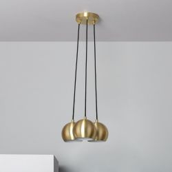 Hanglamp E27 fitting 'Bella' modern goud bollen verstelbaar groot rond 165cm