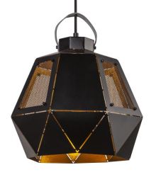 Hanglamp goud zwart E27 fitting modern stoer