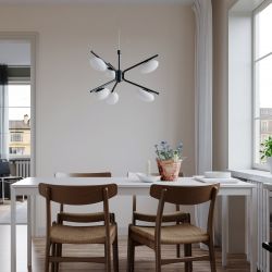 By Rydens imperia hanglamp zwart opaal glas design