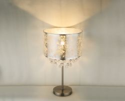 Tafellamp e27 zilver bureaulamp modern