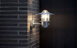 Buitenlamp voordeur met sensor Nordlux Agger verzinkt wandlamp modern E27 PIR
