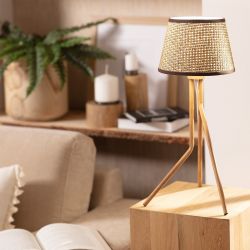Kleine houten tafellamp met e27 fitting hout modern klein