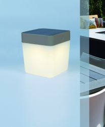 Moderne tafellamp met zonnepaneel en ingebouwde LED lichtbron