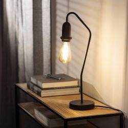 Tafellamp zwart e27 fitting modern met schakelaar