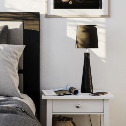 Kleine tafellamp slaapkamer zwart met schakelaar e27 fitting modern by rydens lofty 