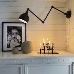 Wandlamp zwart verstelbaar e27 fitting modern keuken verlichting