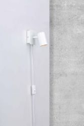wandlamp spot met stekker wit verstelbaar gu10
