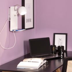 Wandlamp hotel wit 'Keila' gu10 USB spot verstelbaar met schakelaar 